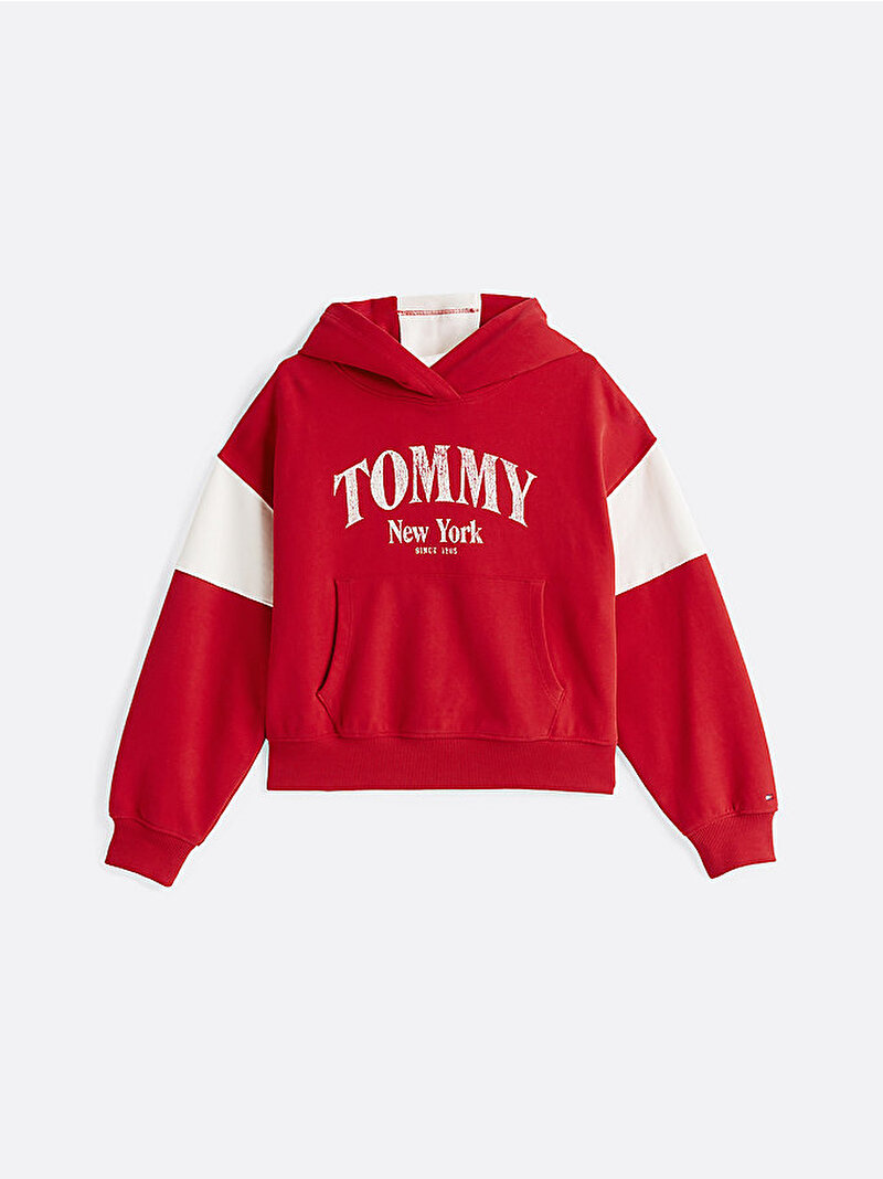 Kız Çocuk Varsity Colorblock Hoodie Kırmızı KG0KG08520XME