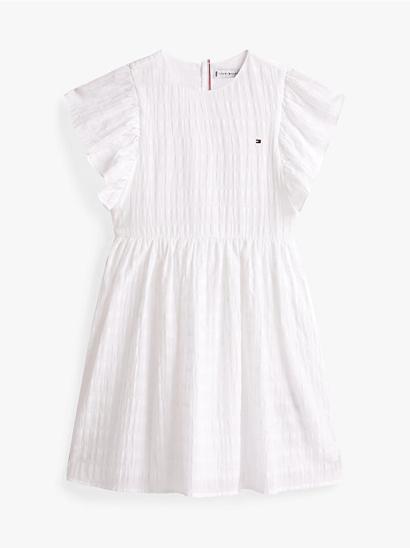 Kız Çocuk Textured Cotton Elbise Beyaz  KG0KG08472YBR
