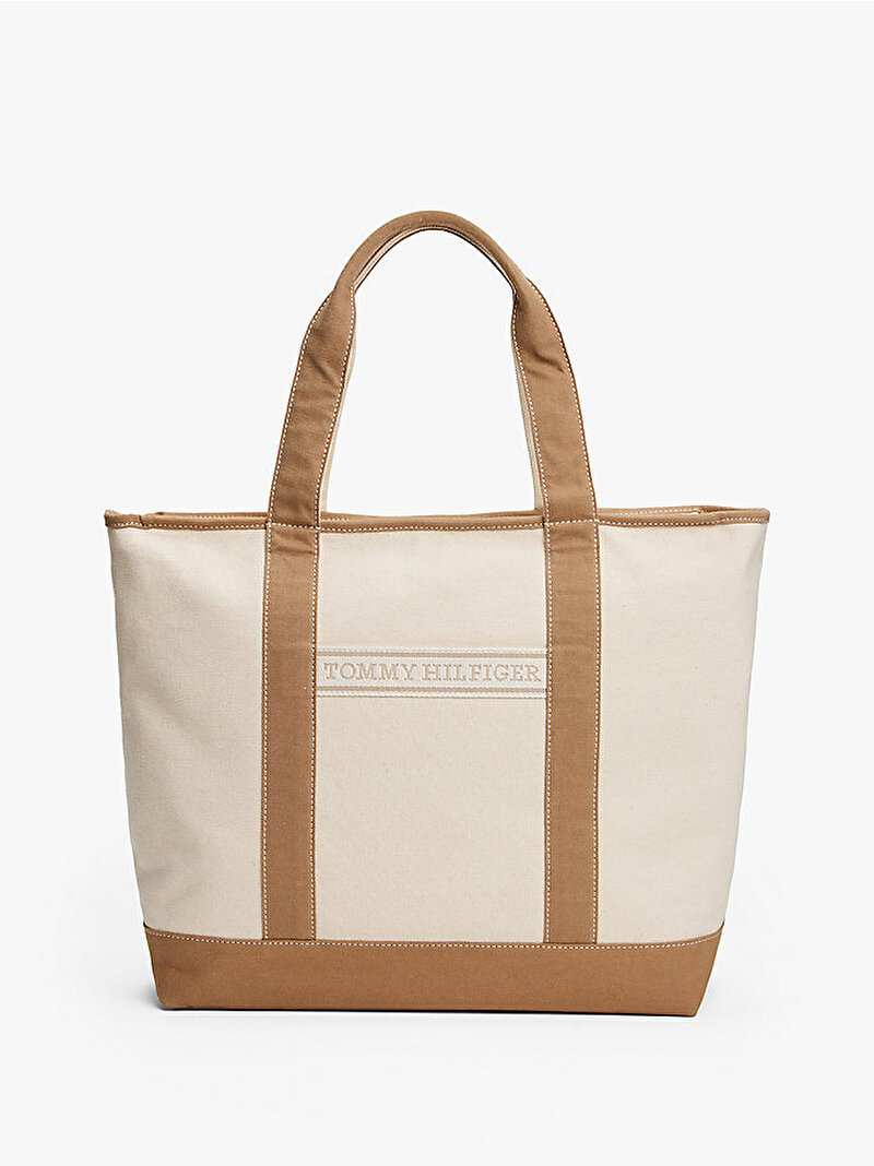 Kadın Th Summer Canvas Tote Çanta Bej  AW0AW17421RBC