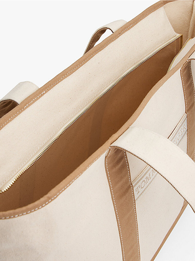 Kadın Th Summer Canvas Tote Çanta Bej  AW0AW17421RBC