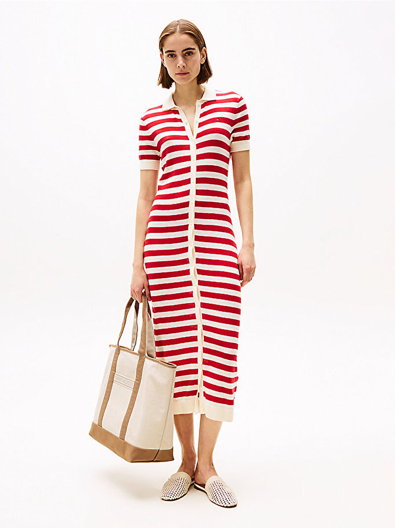Kadın Th Summer Canvas Tote Çanta Bej  AW0AW17421RBC