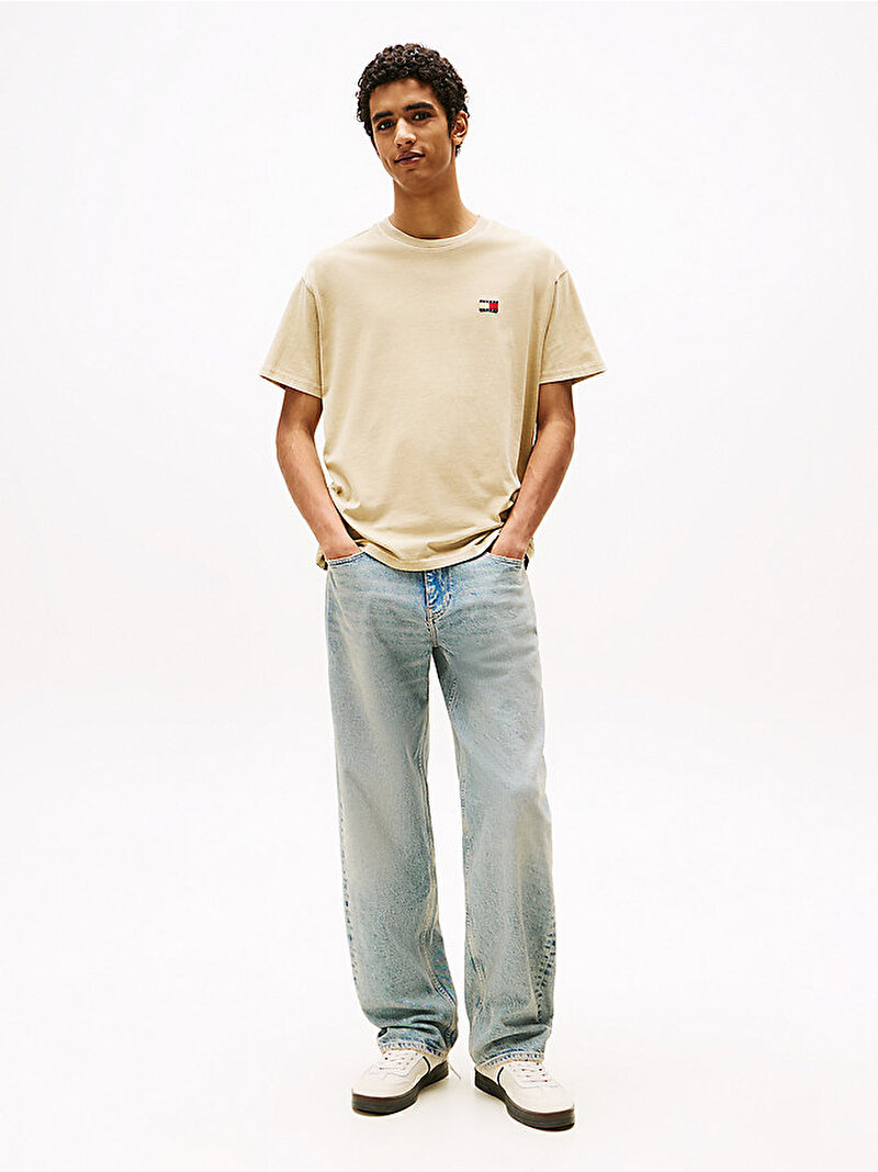 Erkek Tjm Rlx Tj Label T-Shirt Bej  DM0DM203440F4