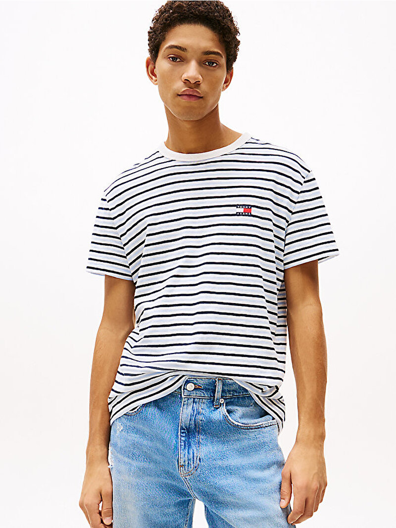 Erkek Tjm Reg Ringer Badge T-Shirt Lacivert DM0DM20767C1G