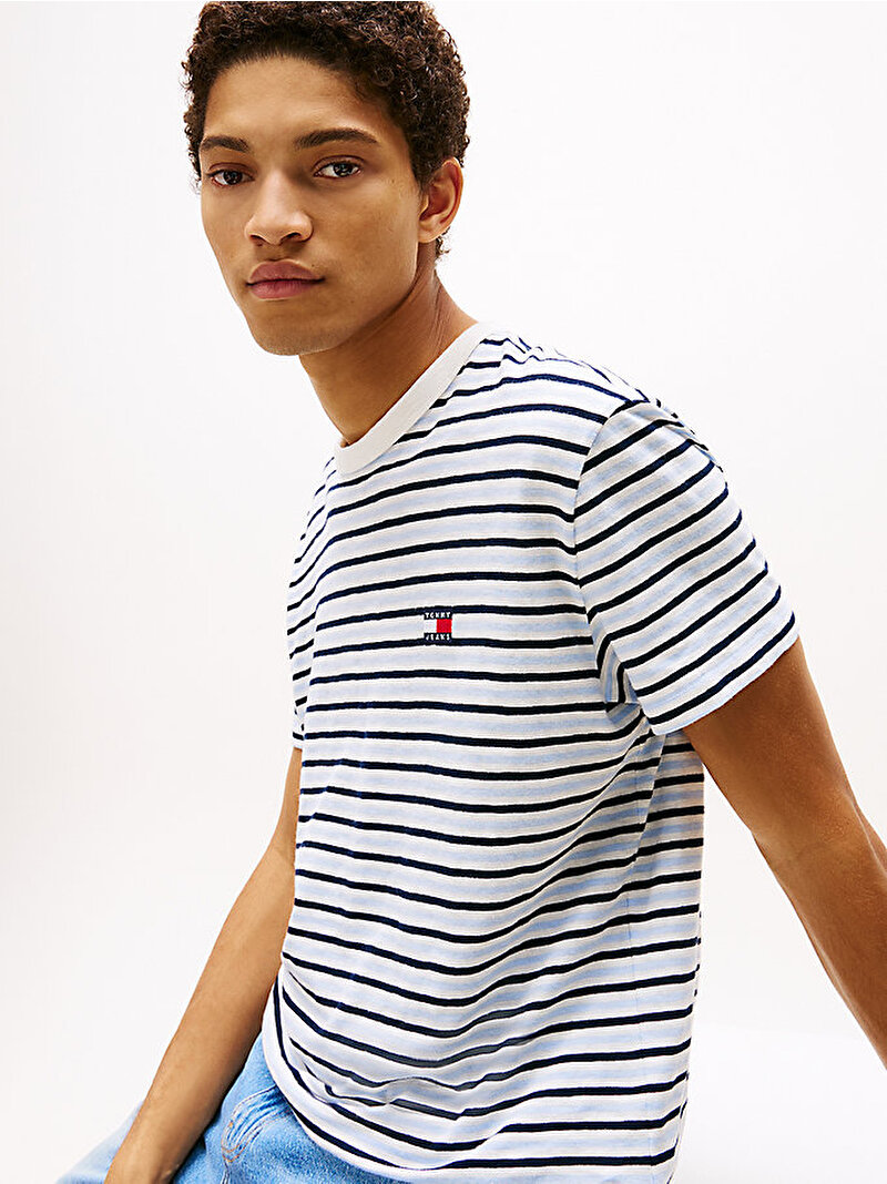 Erkek Tjm Reg Ringer Badge T-Shirt Lacivert DM0DM20767C1G