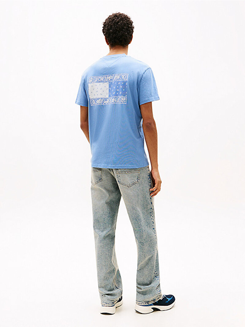 Erkek Tjm Reg Paisley Flag T-Shirt Mavi  DM0DM20774DY6