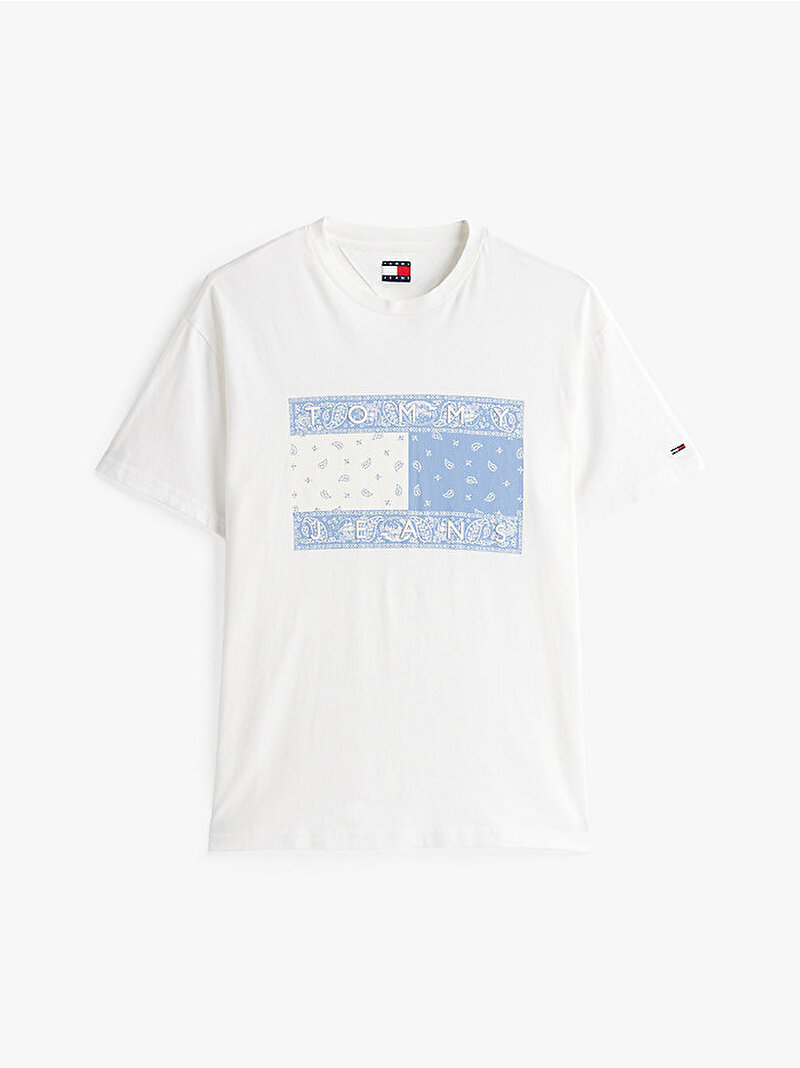 Erkek Tjm Reg Paisley Flag T-Shirt Ekru DM0DM20810YBL