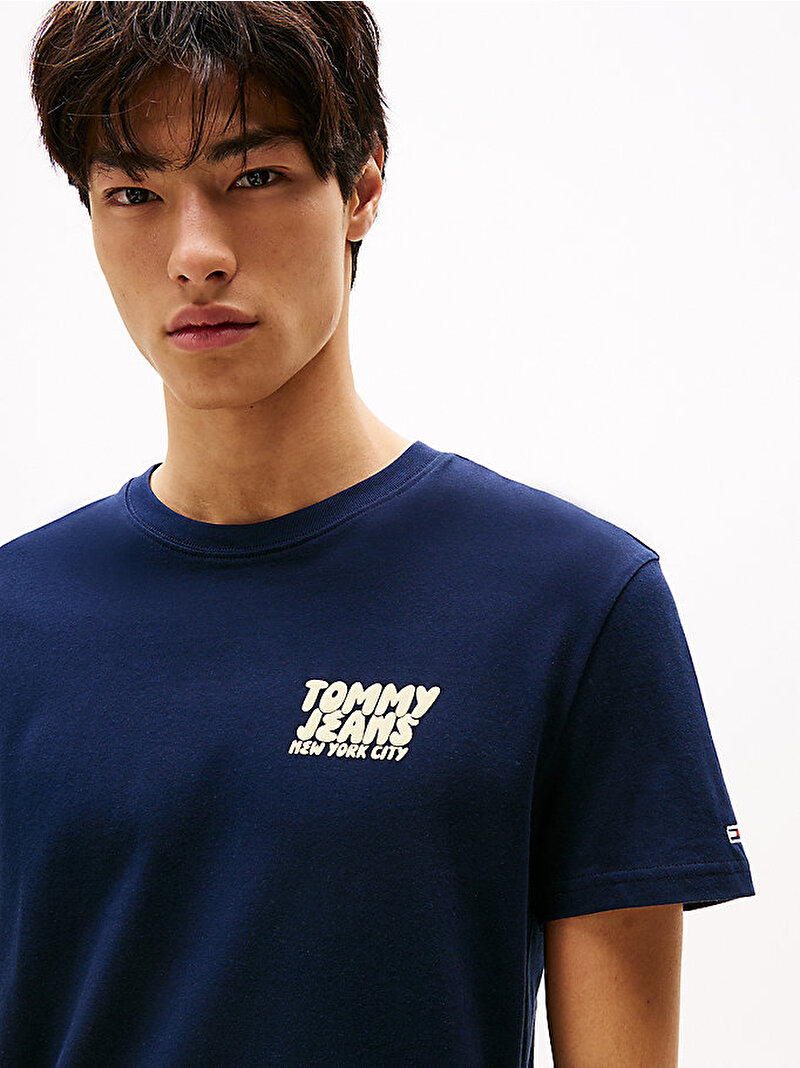 Erkek Tjm Reg Bubble Back T-Shirt Lacivert DM0DM21864C1G