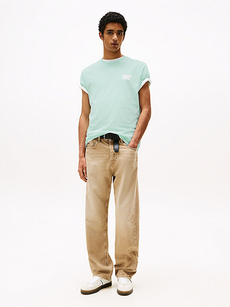 Erkek Tjm Reg Bubble Back T-Shirt Yeşil DM0DM21864L6V