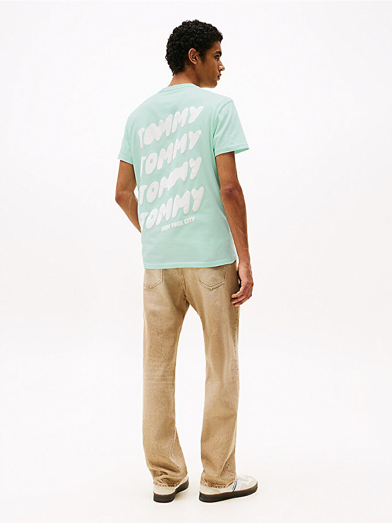 Erkek Tjm Reg Bubble Back T-Shirt Yeşil DM0DM21864L6V