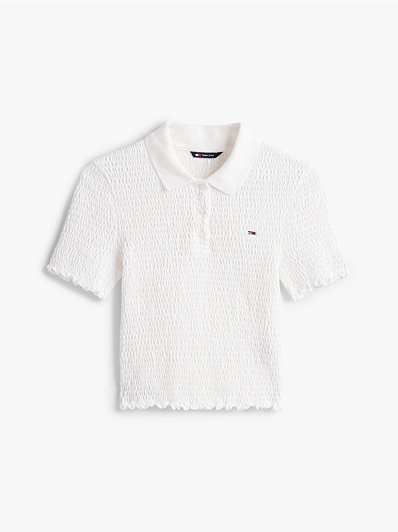 Kadın Tjw Slim Smock Polo T-Shirt Ekru DW0DW20296YBL
