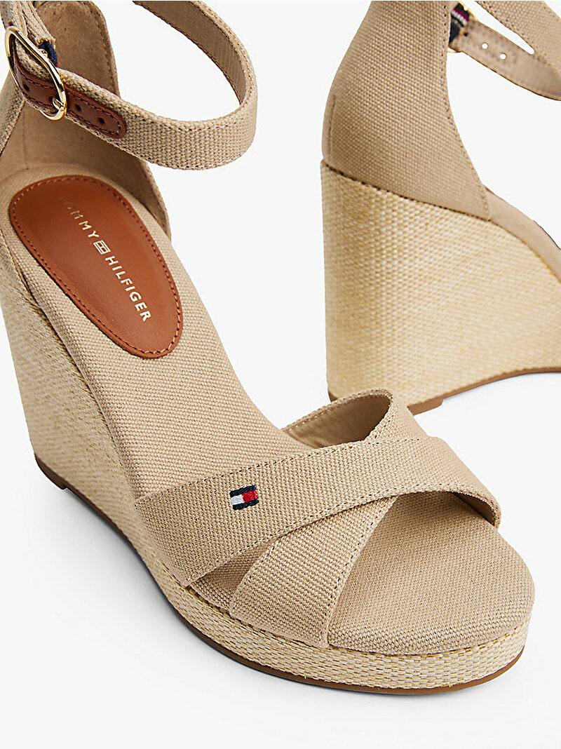 Kadın Flag High Topuklu Espadril Bej  FW0FW08661ACC