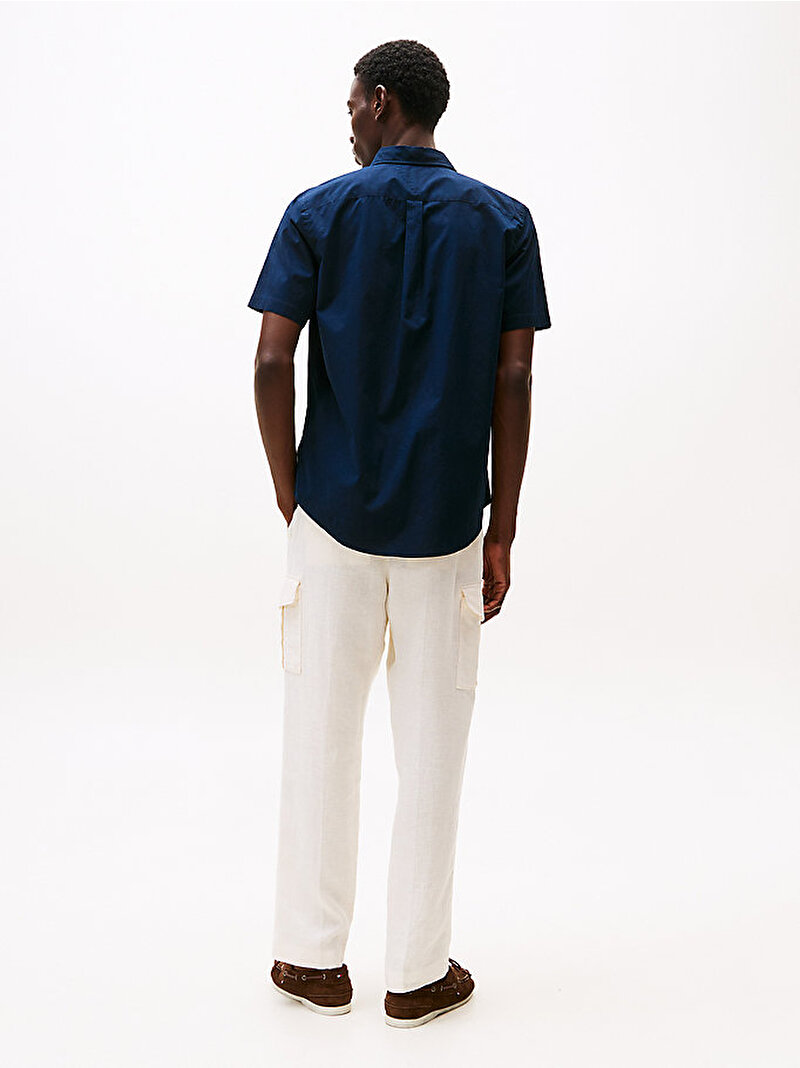 Erkek Flex Poplin Solid Gömlek Lacivert MW0MW37584DW5