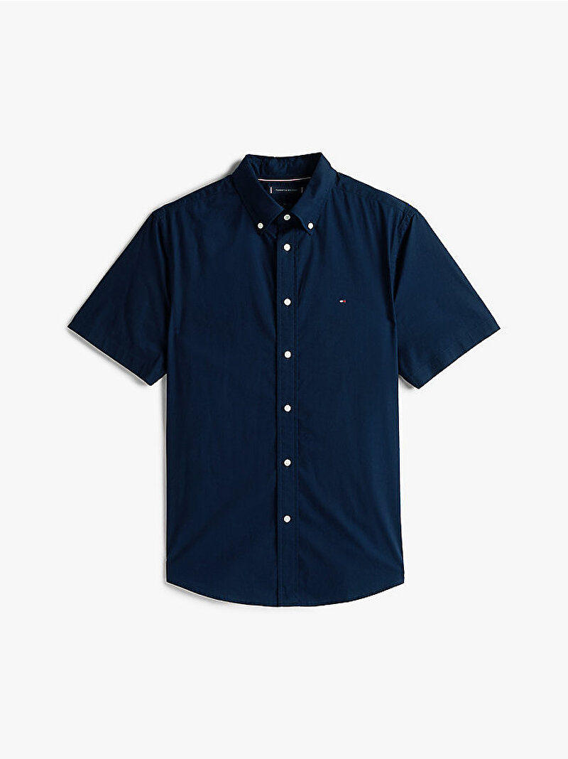 Erkek Flex Poplin Solid Gömlek Lacivert MW0MW37584DW5