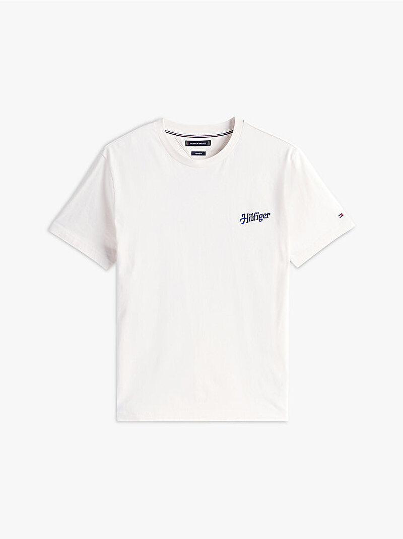 Erkek Hilfiger Summer Photo T-Shirt Ekru MW0MW38643Z00