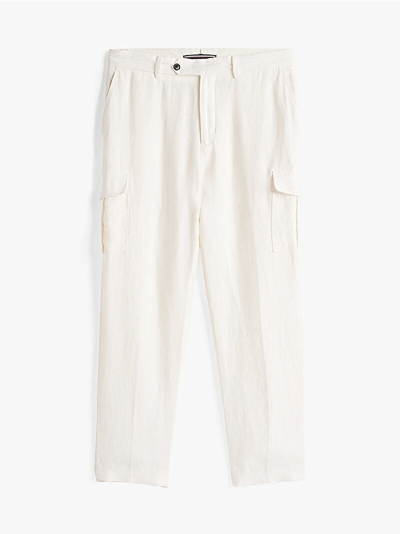 Erkek Dc Linen Cargo Pantolon Beyaz  MW0MW38860YA8