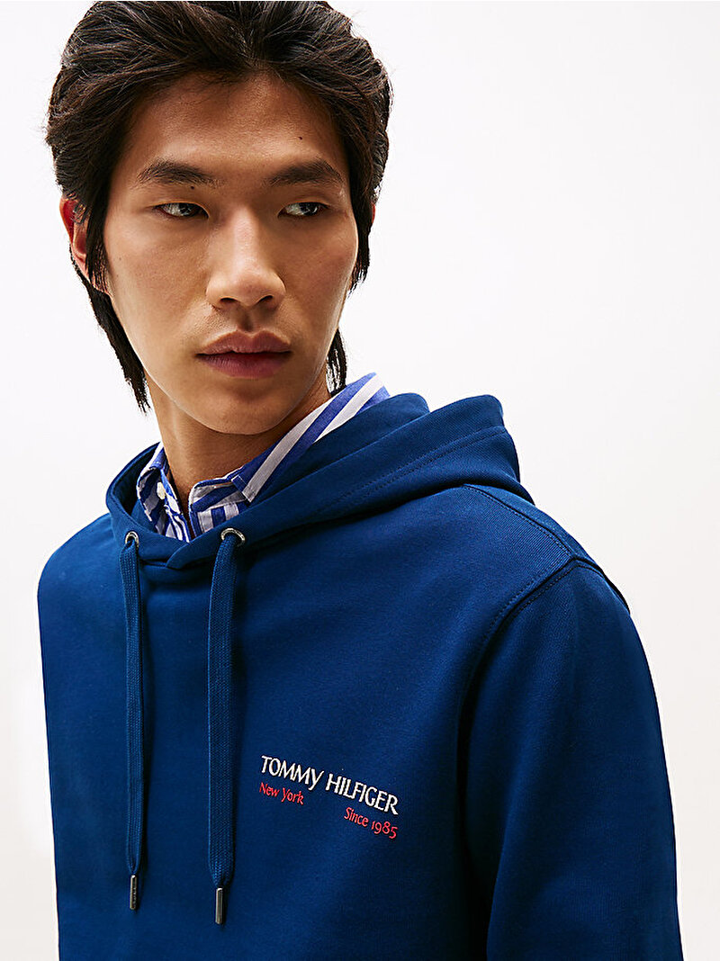Erkek Hilfiger Color Photo Sweatshirt Lacivert MW0MW39151DAF