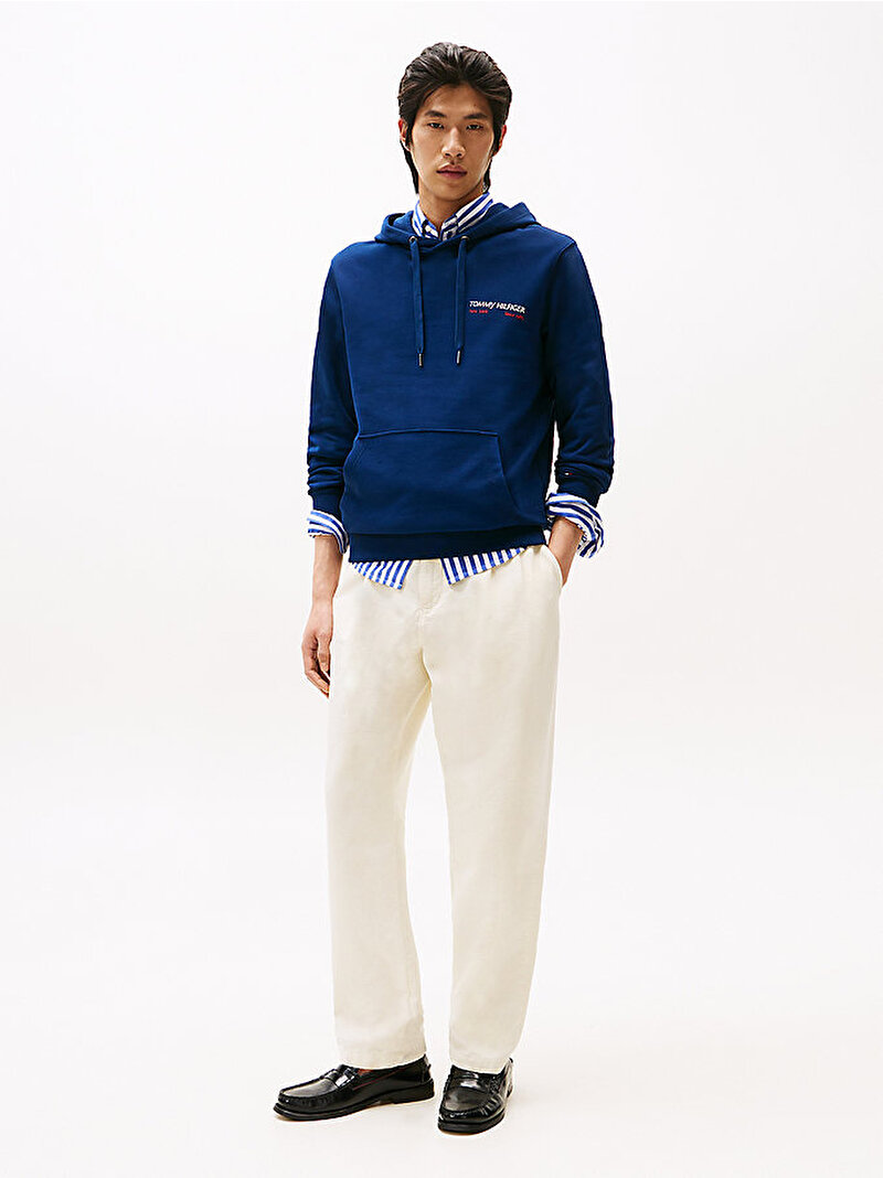 Erkek Hilfiger Color Photo Sweatshirt Lacivert MW0MW39151DAF