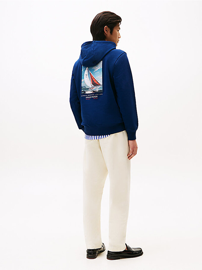 Erkek Hilfiger Color Photo Sweatshirt Lacivert MW0MW39151DAF