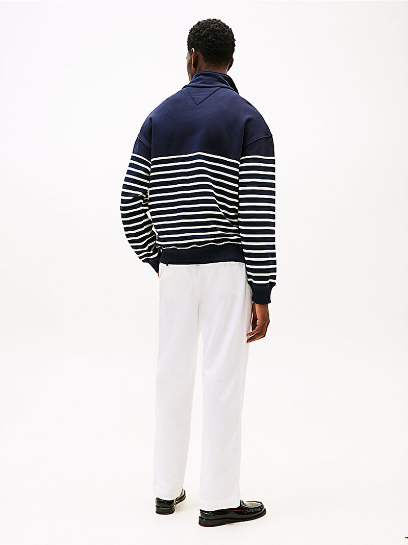 Erkek Placed Stripe Sweatshirt Lacivert MW0MW393030A4