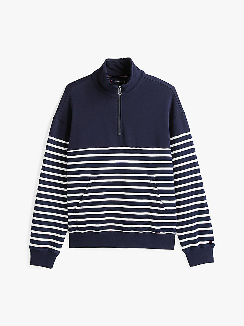 Erkek Placed Stripe Sweatshirt Lacivert MW0MW393030A4
