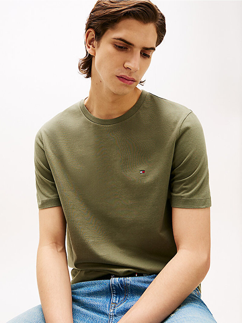 Erkek Essential Seasonal Regular Fit T-Shirt Yeşil MW0MW39995PLI