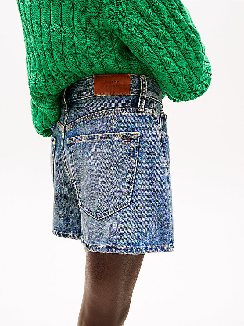Kadın Denim Mini Flare Şort Mavi  WW0WW443841A5