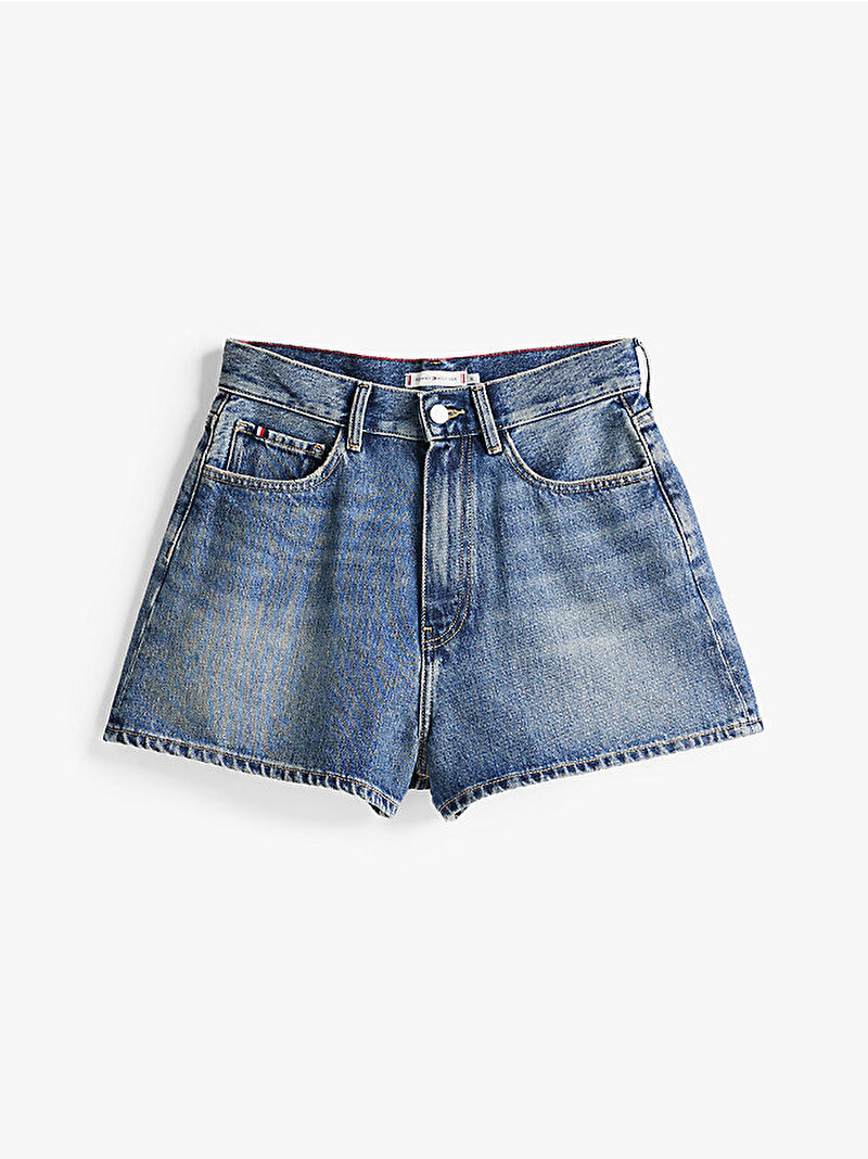 Kadın Denim Mini Flare Şort Mavi  WW0WW443841A5