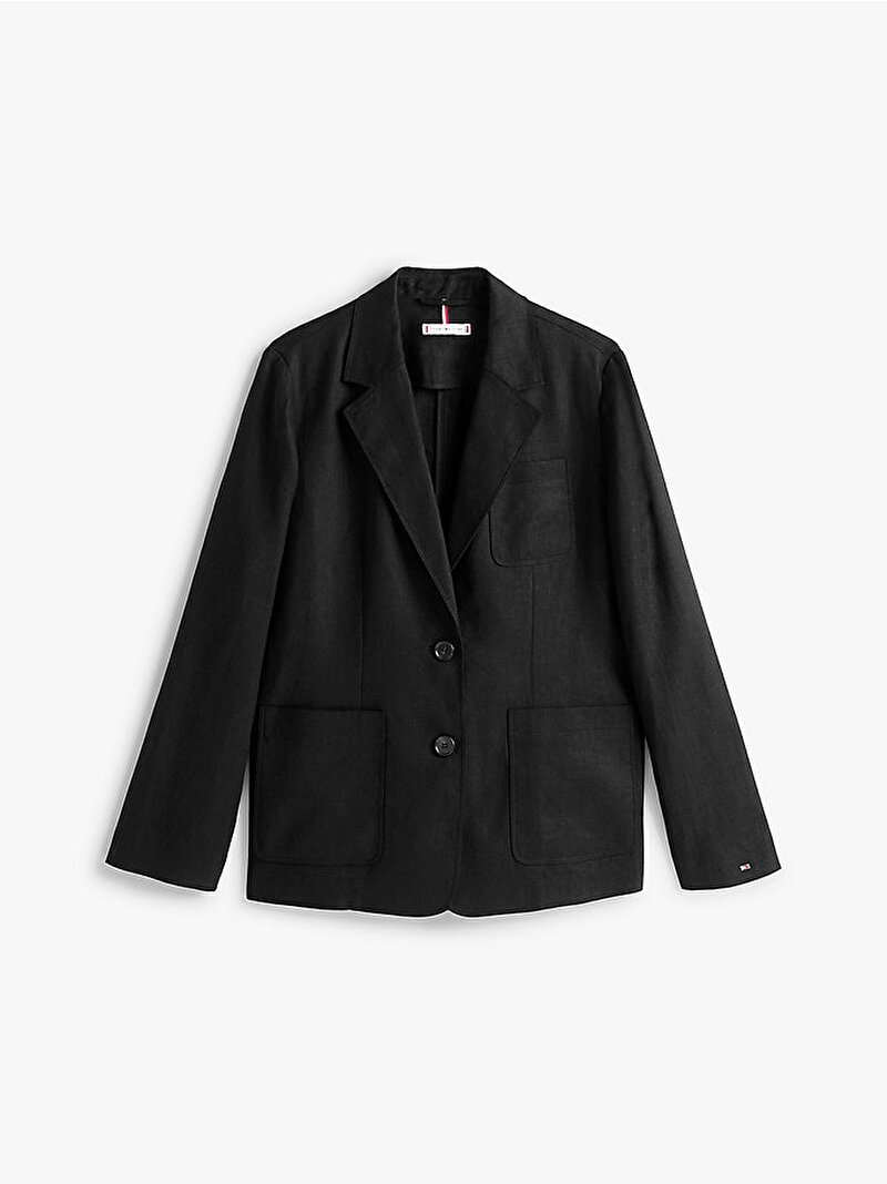 Kadın Essential Linen Regular Blazer Siyah WW0WW44757BDS
