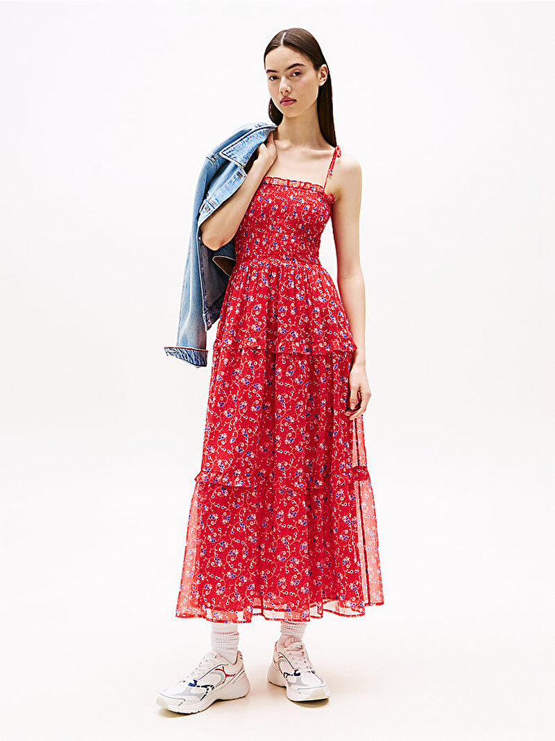 Kadın Tjw Chiffon Maxi Elbise Kırmızı DW0DW203390KR