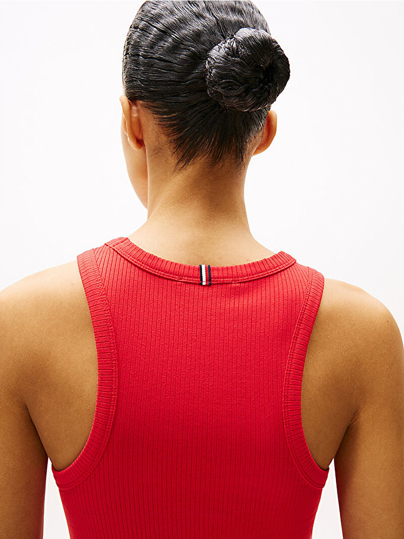 Kadın Rib Tank Pleated Elbise Kırmızı WW0WW39342XLG