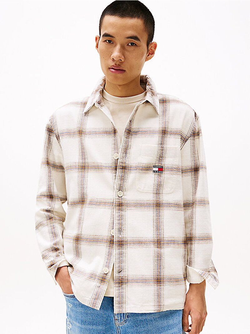 Erkek Tjm Cotton Slub Check Gömlek Çok renkli DM0DM21343YBH