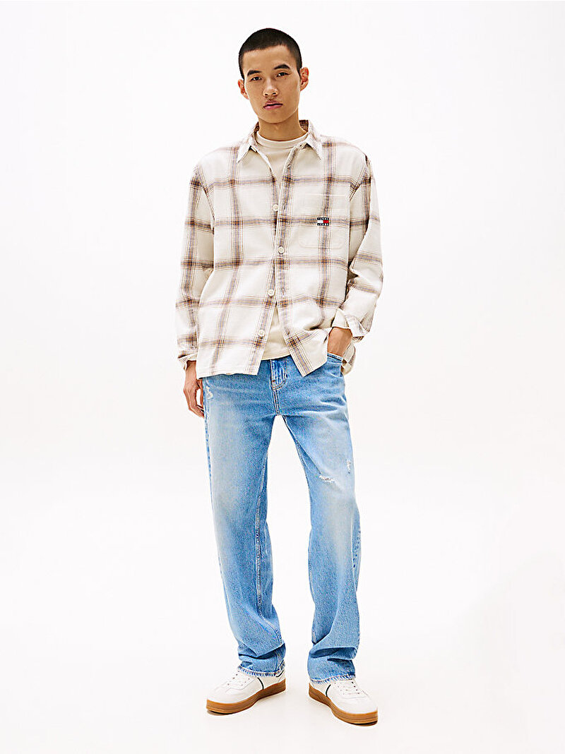 Erkek Tjm Cotton Slub Check Gömlek Çok renkli DM0DM21343YBH
