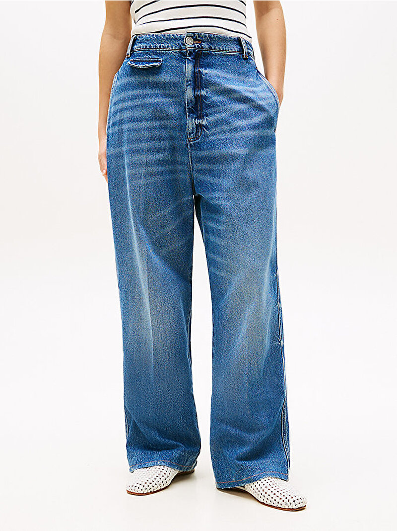 Kadın Utility Jean Pantolon Lacivert WW0WW475711CE