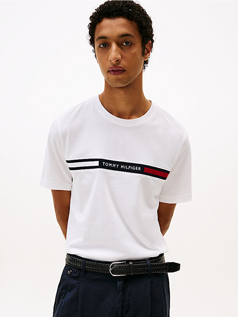 Erkek Hilfiger Chest Inser T-Shirt Beyaz  MW0MW36498YBR