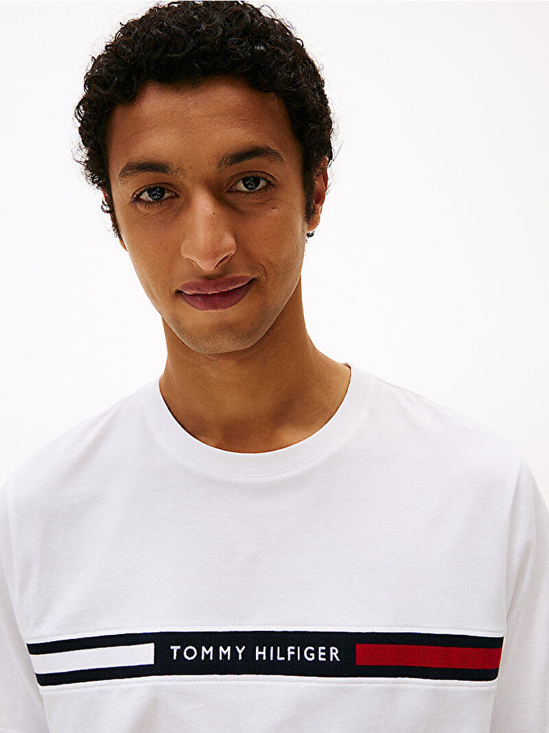 Erkek Hilfiger Chest Inser T-Shirt Beyaz  MW0MW36498YBR