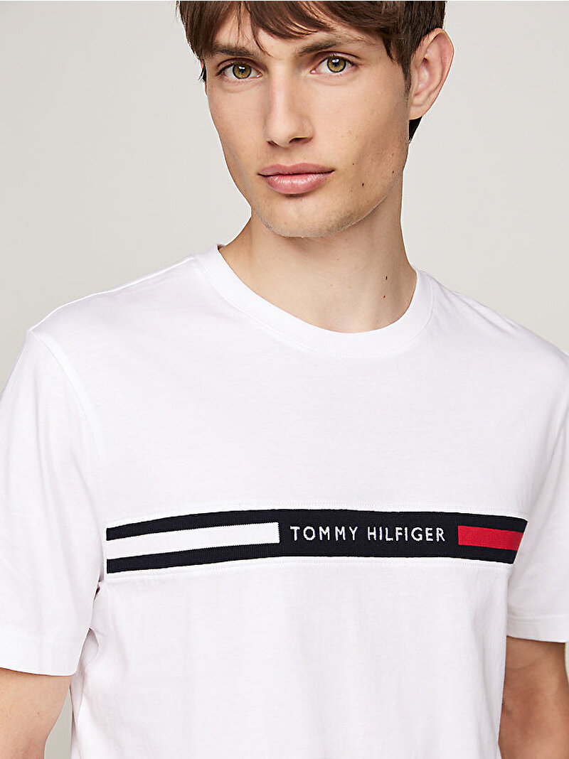 Erkek Hilfiger Chest Inser T-Shirt Beyaz  MW0MW36498YBR