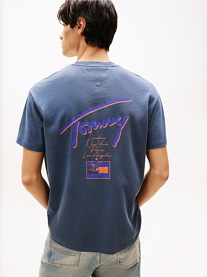 Erkek Tjm Rlx Faded Graphic T-Shirt Lacivert DM0DM20768C1G