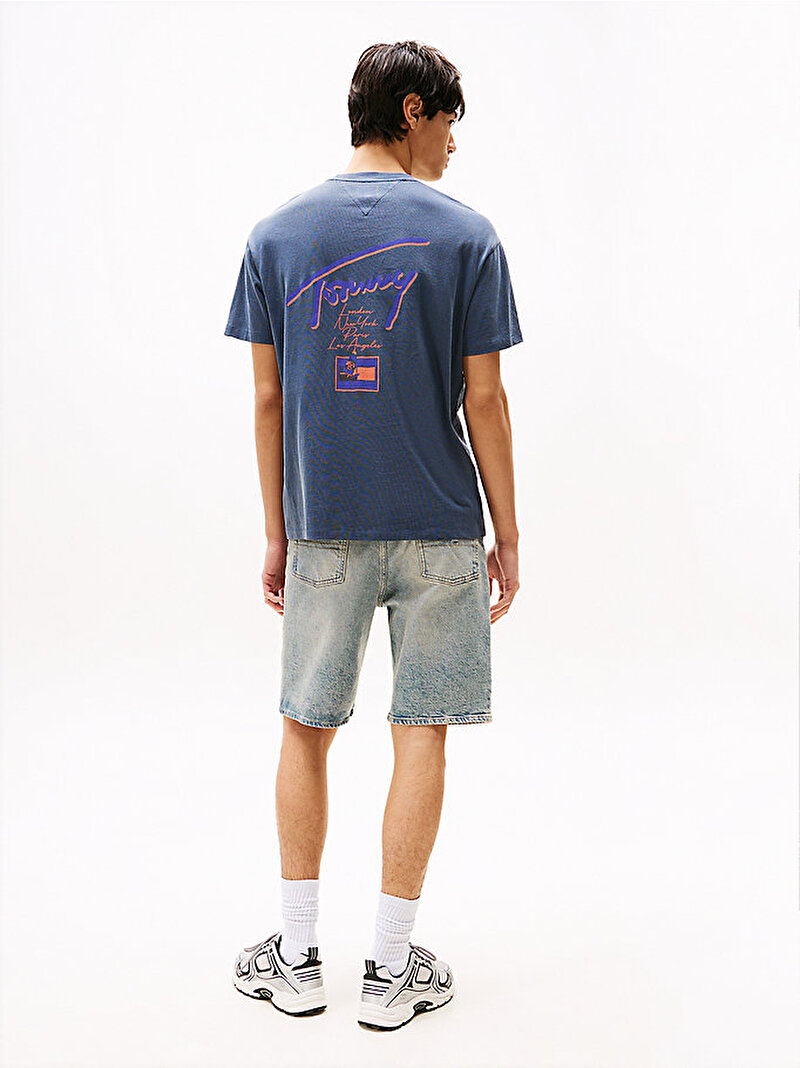 Erkek Tjm Rlx Faded Graphic T-Shirt Lacivert DM0DM20768C1G