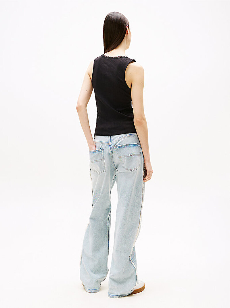 Kadın Tjw Slim  Pointelle T-Shirt Siyah DW0DW20619BDS