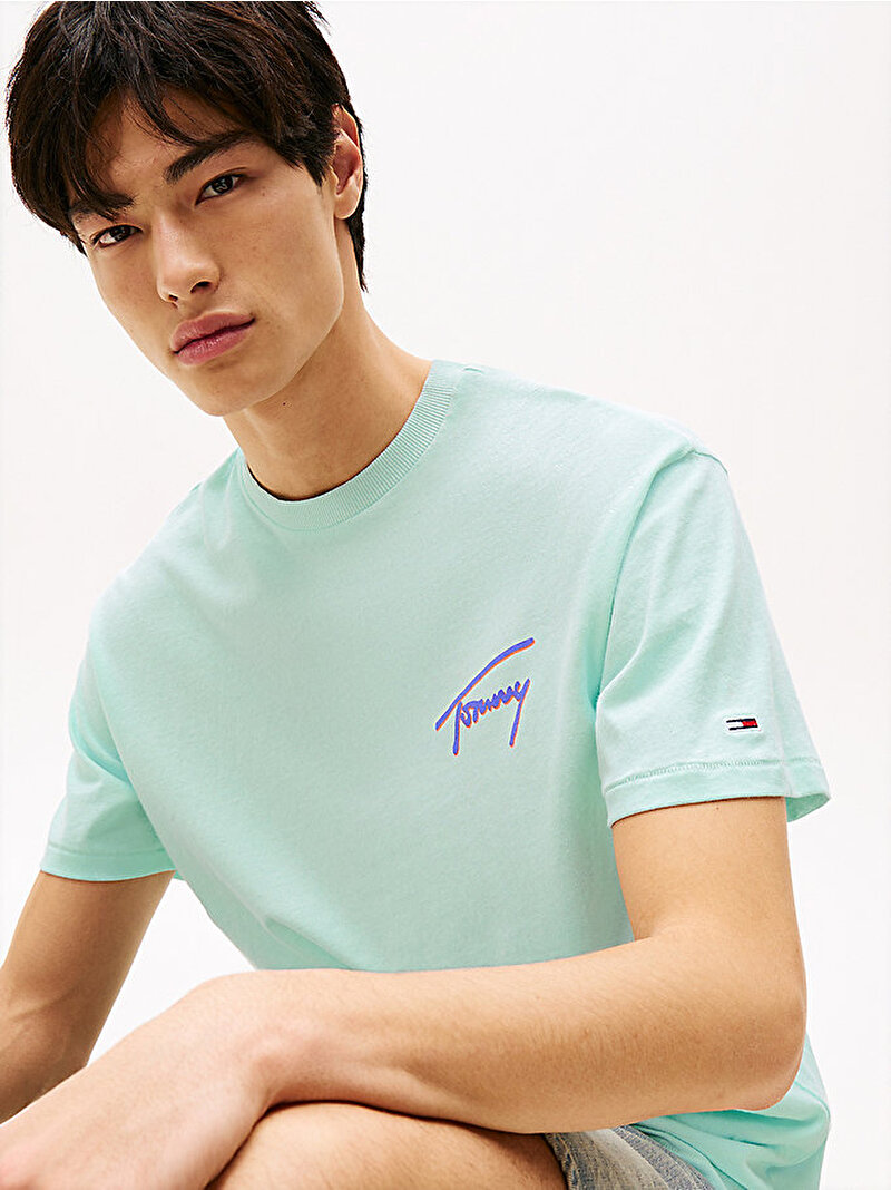 Erkek Tjm Rlx Faded Graphic T-Shirt Yeşil DM0DM20768L6V