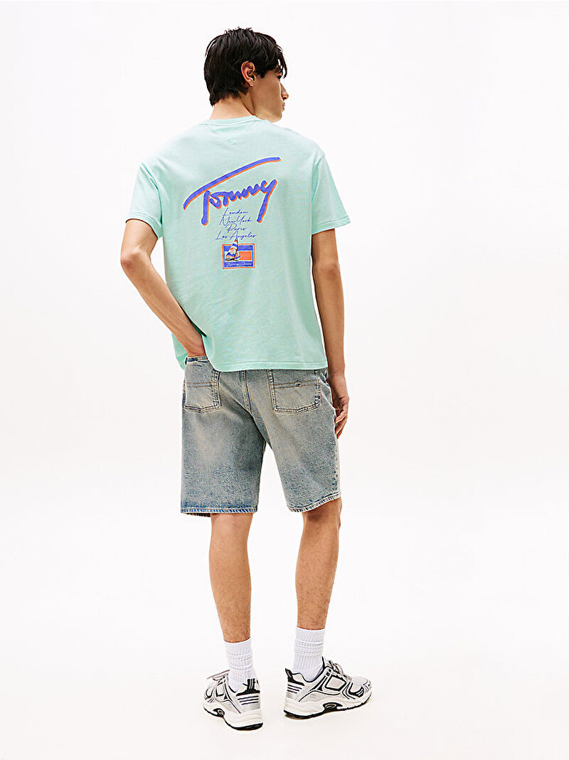Erkek Tjm Rlx Faded Graphic T-Shirt Yeşil DM0DM20768L6V