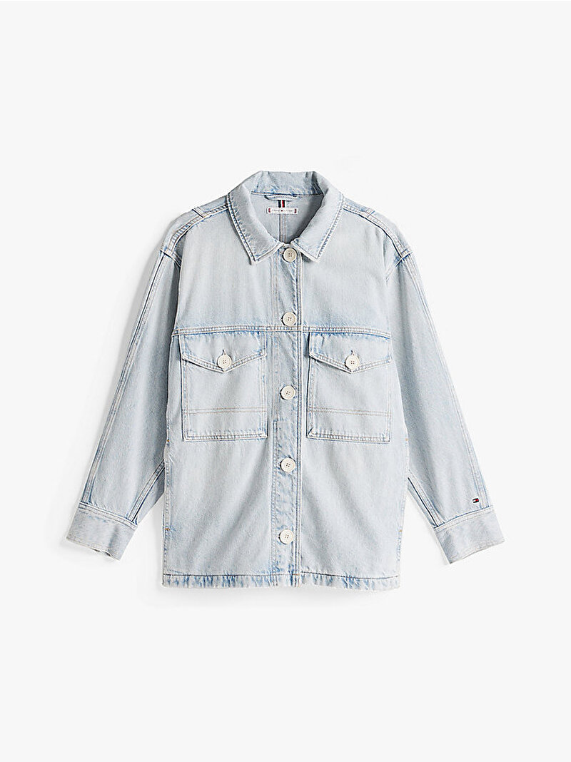 Kadın Oversized Denim Ceket Mavi  WW0WW444101AB