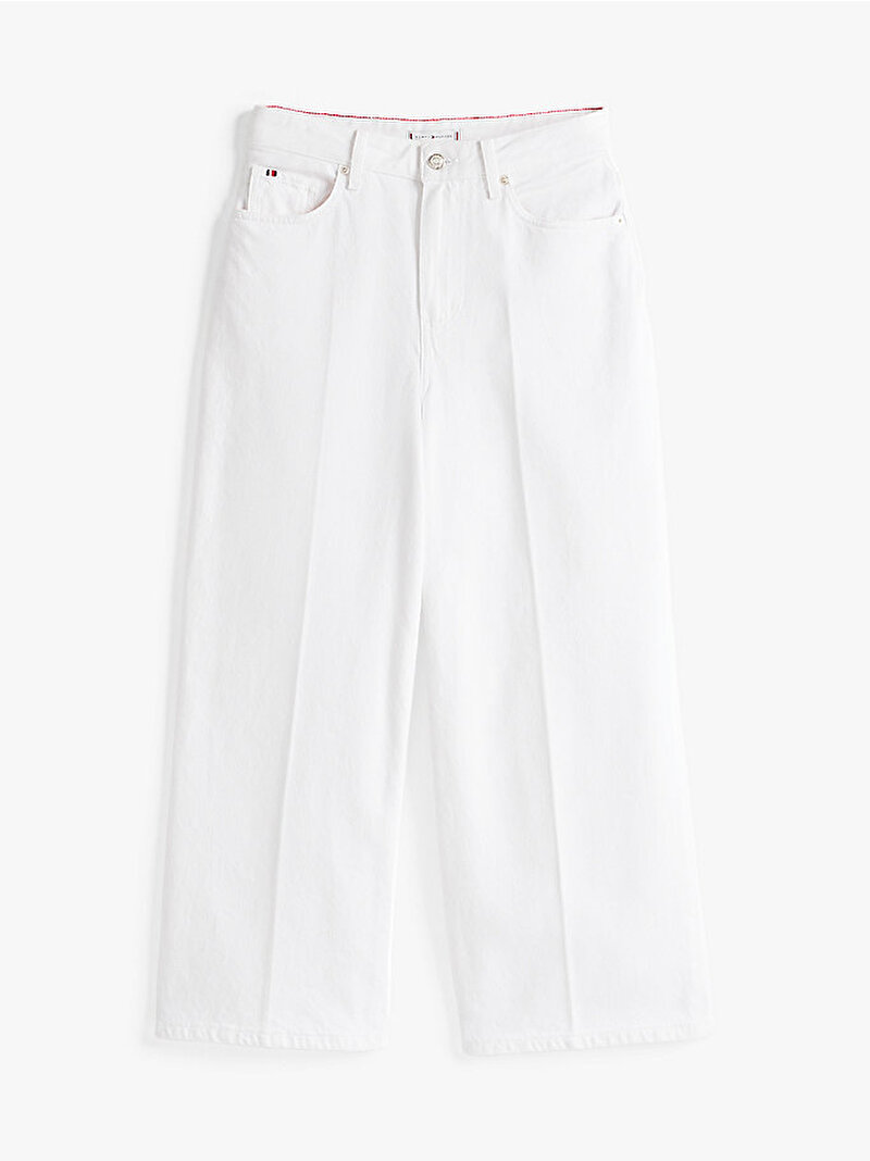 Kadın Wide Leg Jean Pantolon Beyaz  WW0WW44363YCF