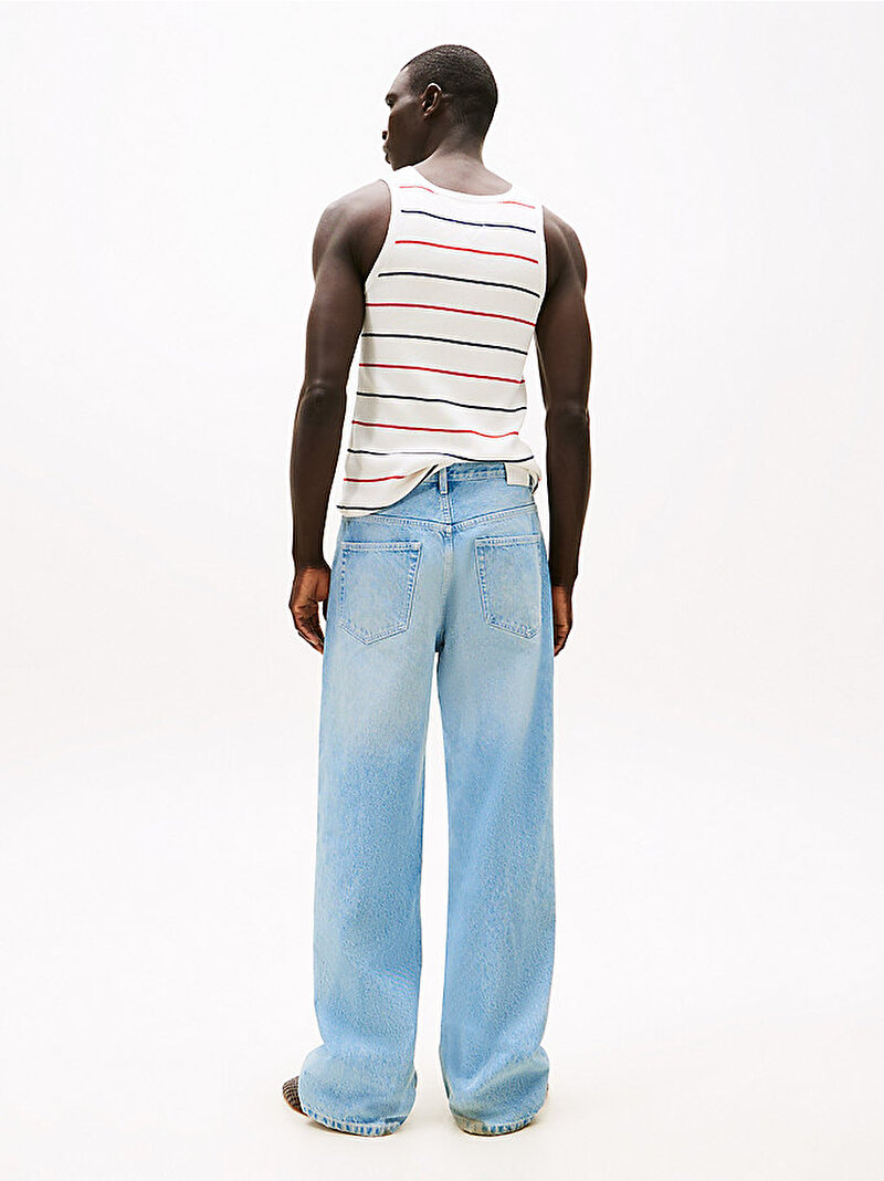 Erkek 5 Pocket Wide Jean Pantolon Mavi  MW0MW417361AS