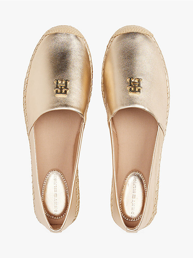 Kadın TH Logo Metallic Espadril Gold FW0FW086520HS