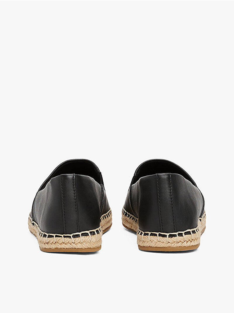 Kadın TH Logo Leather Espadril Siyah FW0FW08540BDS