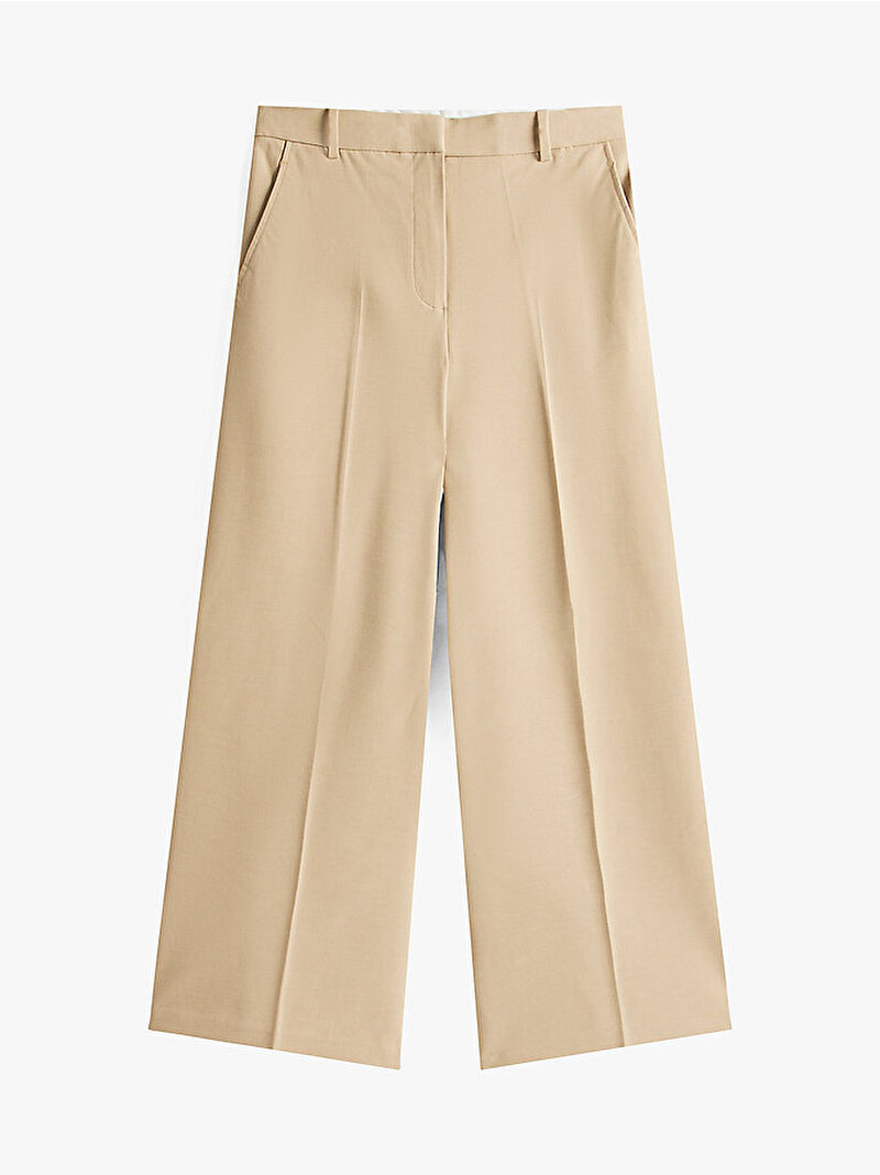 Kadın Bi-stretch Pantolon Bej  WW0WW45463AEG