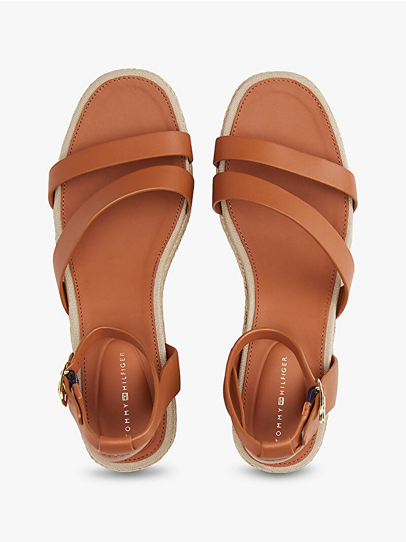 Kadın Ankle Strap Leather Espadril Kahverengi FW0FW08497GPA