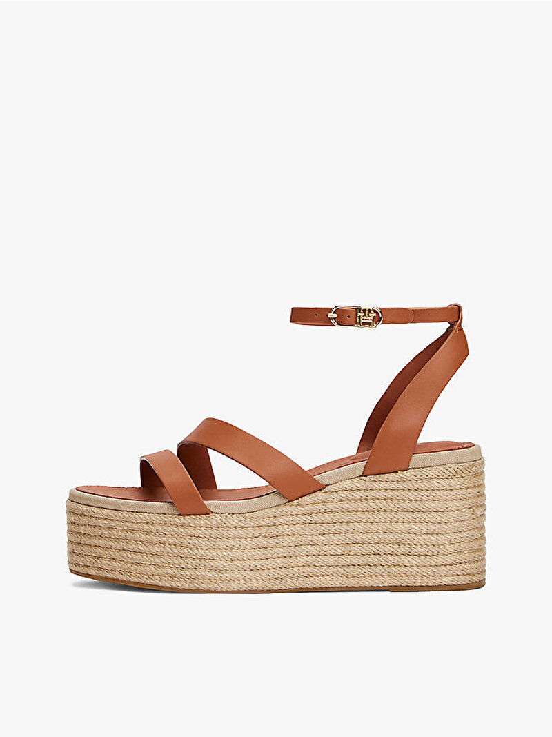 Kadın Ankle Strap Leather Espadril Kahverengi FW0FW08497GPA