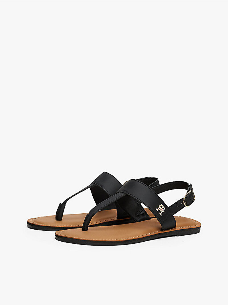 Kadın Leather Thong Sandalet Siyah FW0FW08505BDS